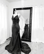Mermaid Sequins Bridesmaid Dresses Cowl Neck