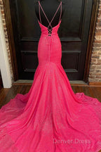 Mermaid Sequins Long Prom Dresses Evening Dresses