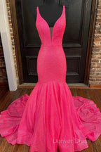 Mermaid Sequins Long Prom Dresses Evening Dresses