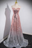 Mermaid Sequins Long Prom Dress, Sparkling Sweetheart Neckline Ombre Prom Dresses