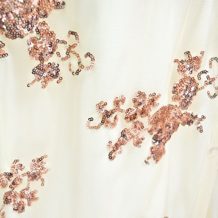 Sexy Mermaid Gold Sequin Tulle Long Backless Prom Dress