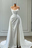 Mermaid Spaghetti strap Floor Length Sleeveless High Split With Side Train Prom Dresses