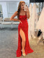 Mermaid Spaghetti Straps Long Sequins Prom Dresses