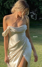 Mermaid Split Front Prom Dress Simple Prom Dresses