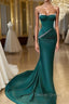 Mermaid Strapless Floor Length Sleeveless Open Back Prom Dresses
