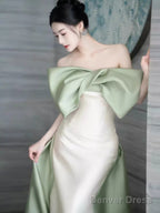 Mermaid Strapless Satin Party Dress Long Prom Dress