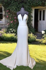Mermaid Strapless Satin Wedding Gown