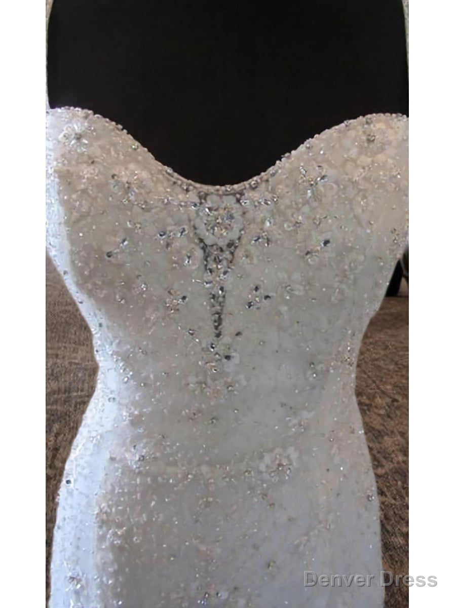 Mermaid Straps Beading Court Train Tulle Wedding Dress Secondary image