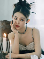 Mermaid Straps Long Black Sequin Slit Prom Dresses