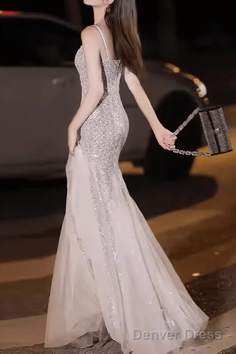 Mermaid Straps Sequin Party Dress Long Prom Dress Secondary image