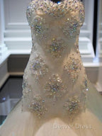 Mermaid Sweetheart Beading Chapel Train Tulle Wedding Dresses