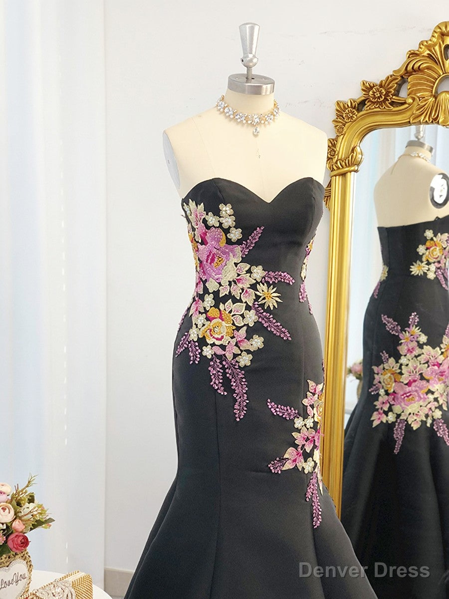 Mermaid Sweetheart Beading Floor-Length Satin Dress