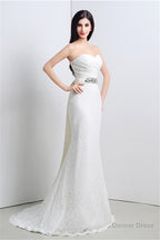 Mermaid Sweetheart Lace Rhinestone Long Wedding Dresses