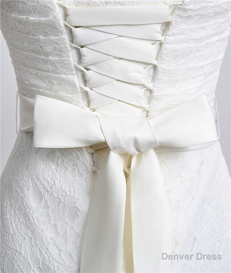 Mermaid Sweetheart Lace Rhinestone Long Wedding Dresses