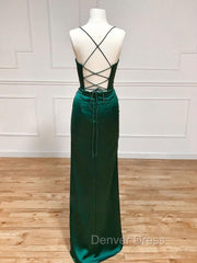 Mermaid Sweetheart Neck Green Long Prom Dresses, Green Formal Evening Dresses
