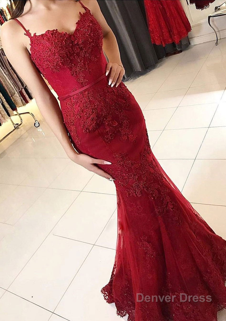 Mermaid Sweetheart Sleeveless Floor Length Tulle Prom Dresses With Appliqued