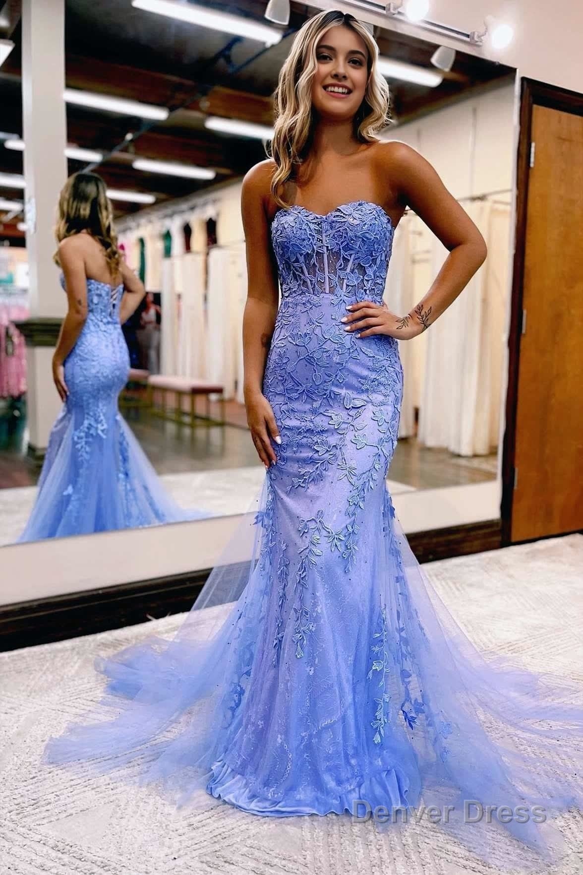 Mermaid Sweetheart Tulle Lace Prom Dresses Secondary image