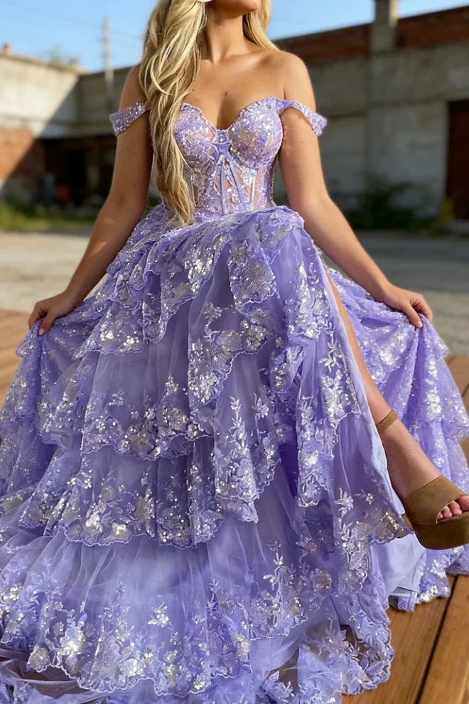 Mermaid / Trumpet Prom Dress Corsets Dresses Prom Court Train Sleeveless Off Shoulder Tulle With Sequin Slit