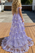Mermaid / Trumpet Prom Dress Corsets Dresses Prom Court Train Sleeveless Off Shoulder Tulle With Sequin Slit