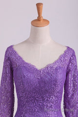 Mermaid V Neck 3/4 Length Sleeve Lace Floor Length Mother Of The Bride Dresses