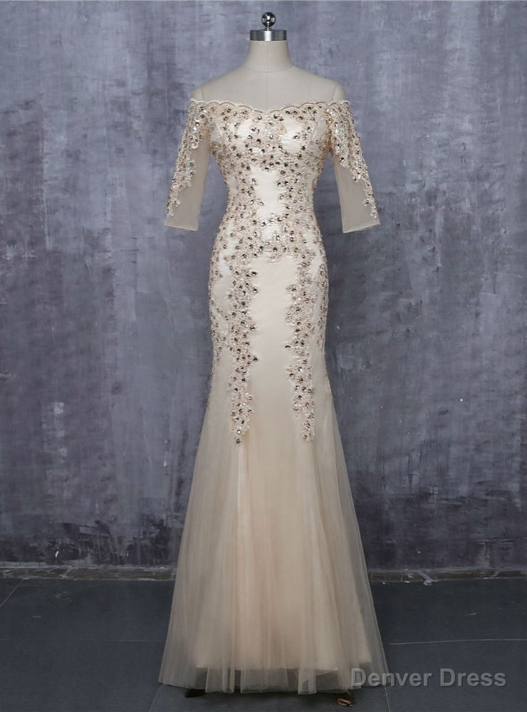 Mermaid V Neck Champagne Mother Of The Bride Dresses