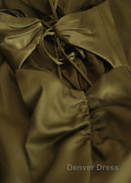 Mermaid V-Neck Satin Long Prom Dresses Elegant Spaghetti Strap Formal Dresses