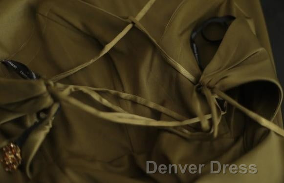 Mermaid V-Neck Satin Long Prom Dresses Elegant Spaghetti Strap Formal Dresses