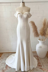 Mermaid Wedding Dresses Satin Off Shoulder