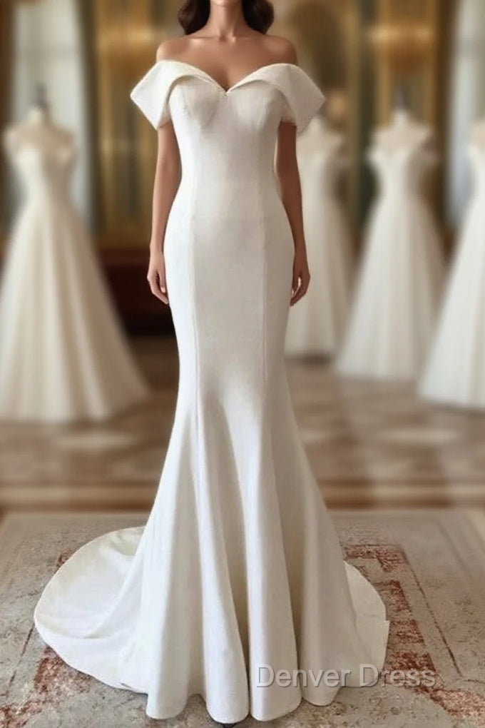 Mermaid Wedding Dresses Satin Off Shoulder