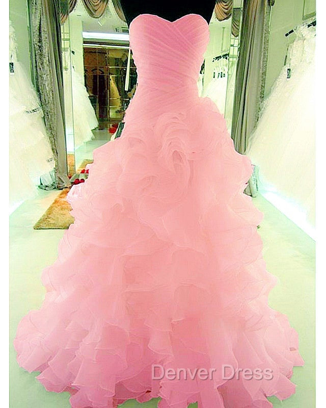 Mermaid Wedding Dresses Sweetheart Organza Ruffles Train