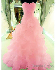 Mermaid Wedding Dresses Sweetheart Organza Ruffles Train