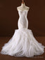 Mermaid White Tulle Sweetheart Beading Wedding Dresses