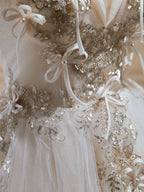Mini Short Light Champagne Prom Dress, Short Puffy Homecoming Dresses