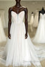 Minimalist Style Sheer Wedding Dress With Sweet Collar And Floor Mopping Wedding Dresses