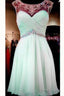 Mint Green Beaded Back Prom Dress Sexy Backless Homecoming Dresses