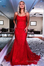 Mint Spaghetti Straps Appliques Prom Dresses