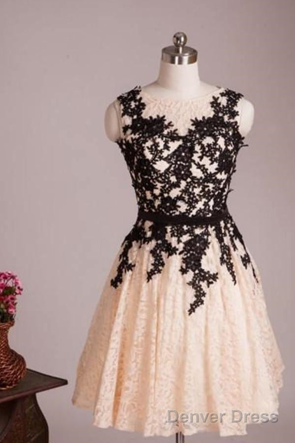 Modern A Line Jewel Knee Length Lace Homecoming Dresses With Appliques
