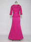 Modern Long High Neck 3 4 Sleeves Mother of the Bride Dress Prom Dresses