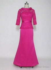 Modern Long High Neck 3/4 Sleeves Mother of the Bride Dresses Formal Dresses