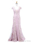 Modern Mother Of The Bride Dresses With V Neck Cap Sleeve Crystal