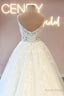 Modern Spaghetti Straps Sleeveless Long Lace Wedding Dresses Online