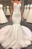 Modern Strapless Lace Appliques Mermaid Wedding Bridal Gowns New Arrival