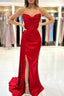 Modern Sweetheart Sleeveless Mermaid Prom Dresses With Front Split