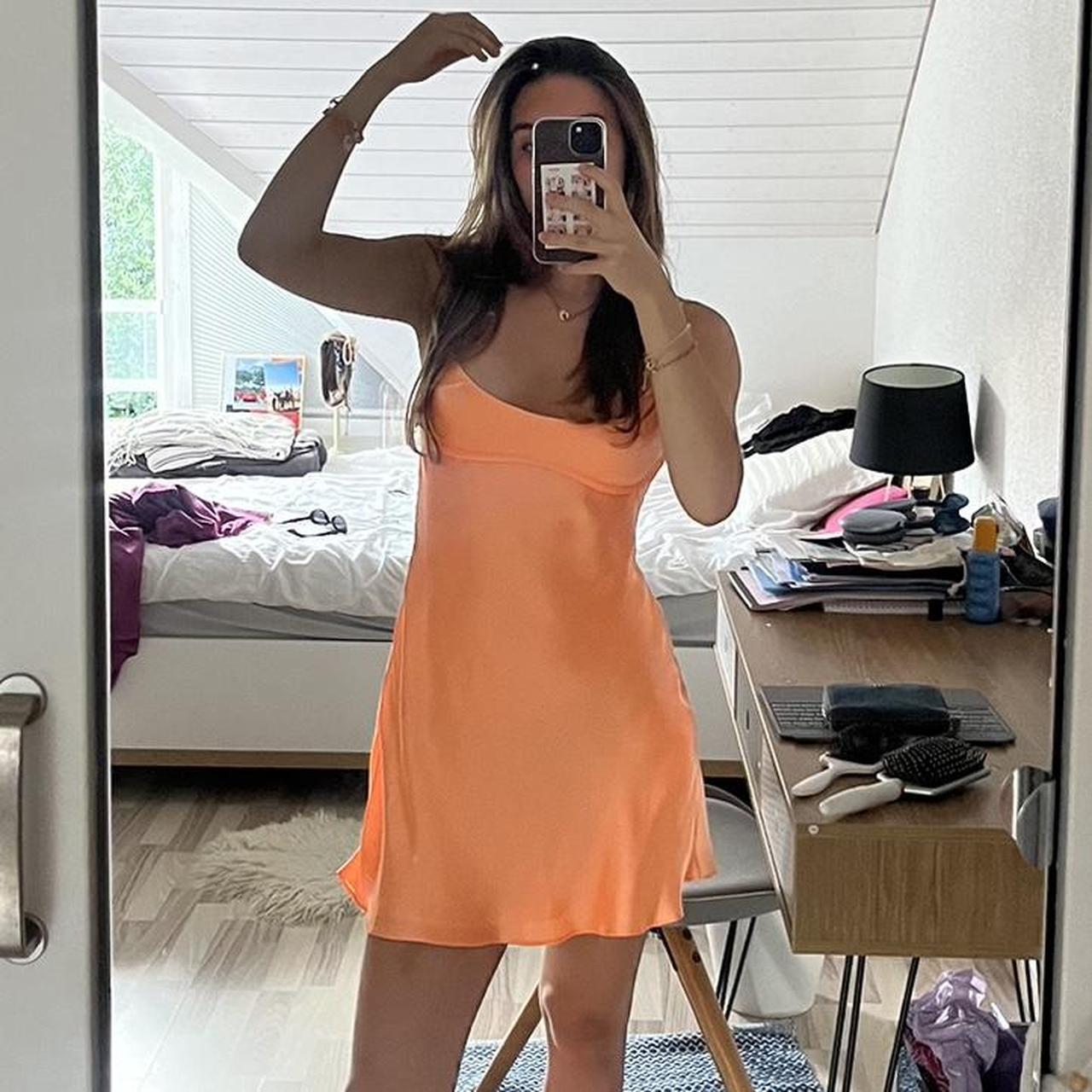 Modest A Line Spaghetti Straps Orange Satin Short Prom 8Th Grade Homecoming Dress Middle School Semi Mini Prom Hoco Dresses Backless Cocktail Outfits