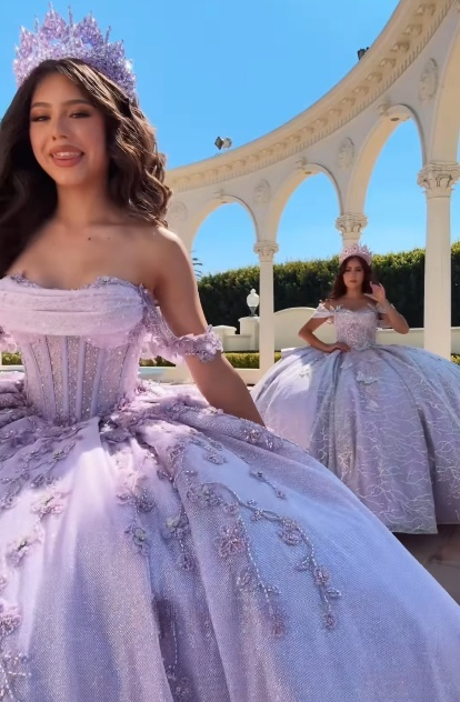 Modest Ball Gowns Off The Shoulder Lilac Lace Tulle Long Quinceanera Dress Prom Gown Vestido De 15 Anos Sweet 16 Dresses Secondary image