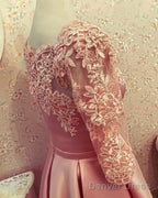 Modest Homecoming Dresses Lace 3/4 Sleeves