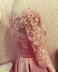 Modest Homecoming Dresses Lace 3/4 Sleeves