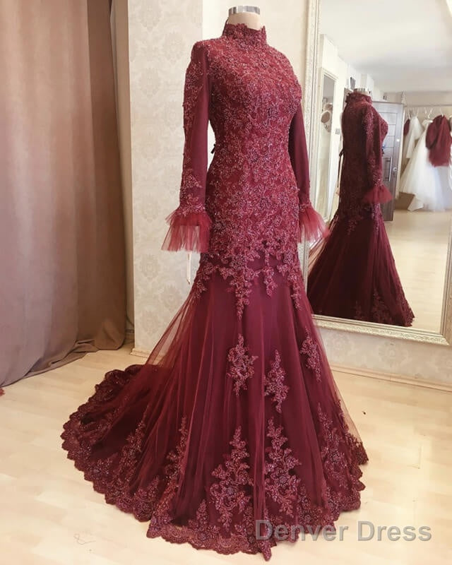 Modest Long Sleeve Lace Mermaid Dress Main image