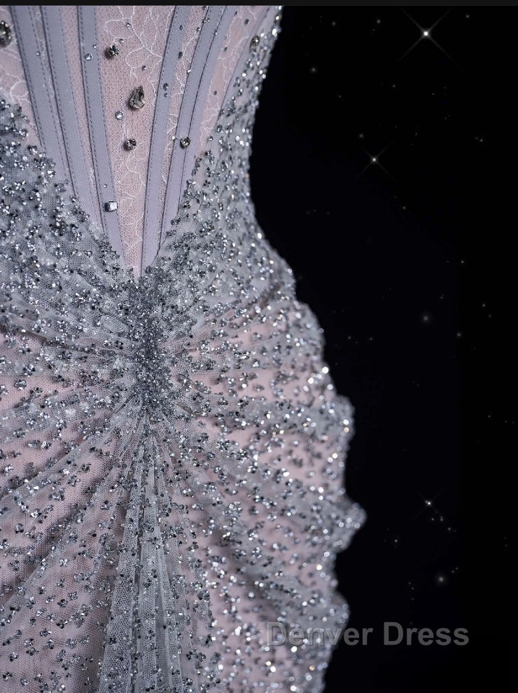 Modest Mermaid Off The Shoulder Sequin Long Prom Dresses Formal Graduation Party Dresses Evening Dresses