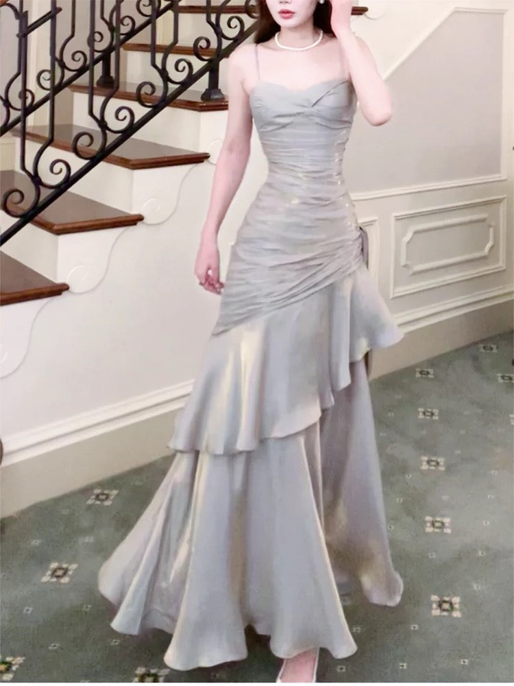 Modest Mermaid Spaghetti Straps Long Prom Dress Birthday Prom Dresses Prom Gown Secondary image